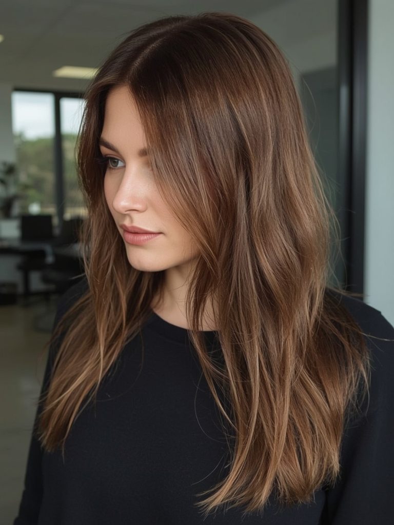 Chocolate Copper Hair: Twisted Crown Braid with Loose Ends