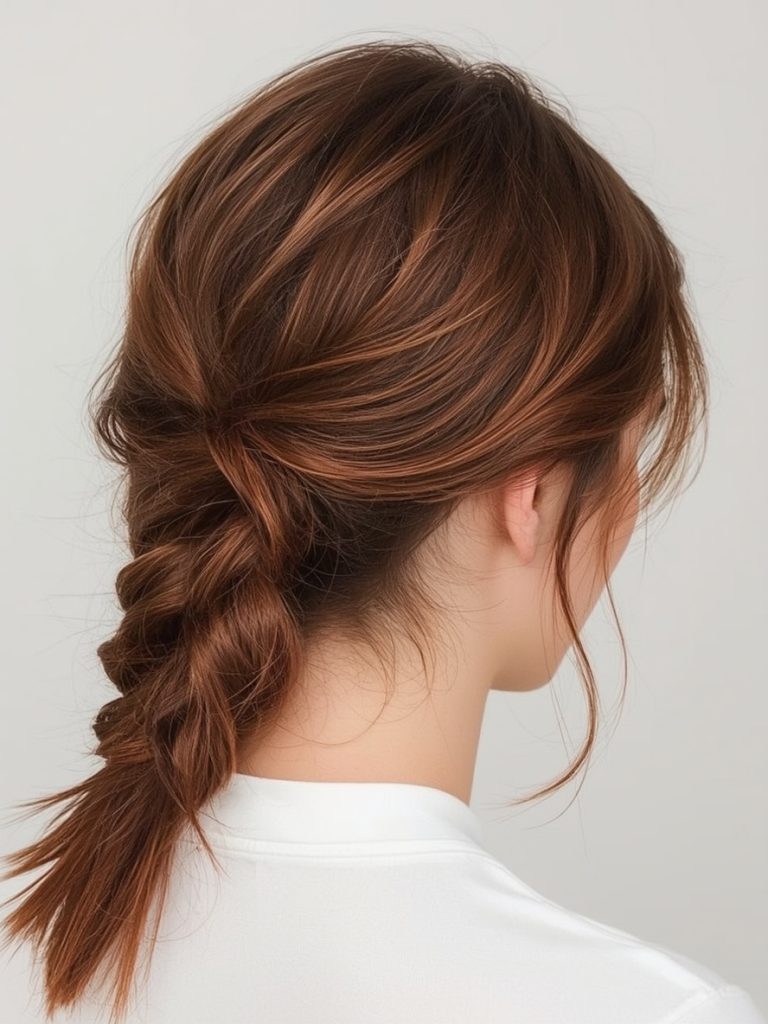 Chocolate Copper Hair: Space Buns with Face-Framing Pieces