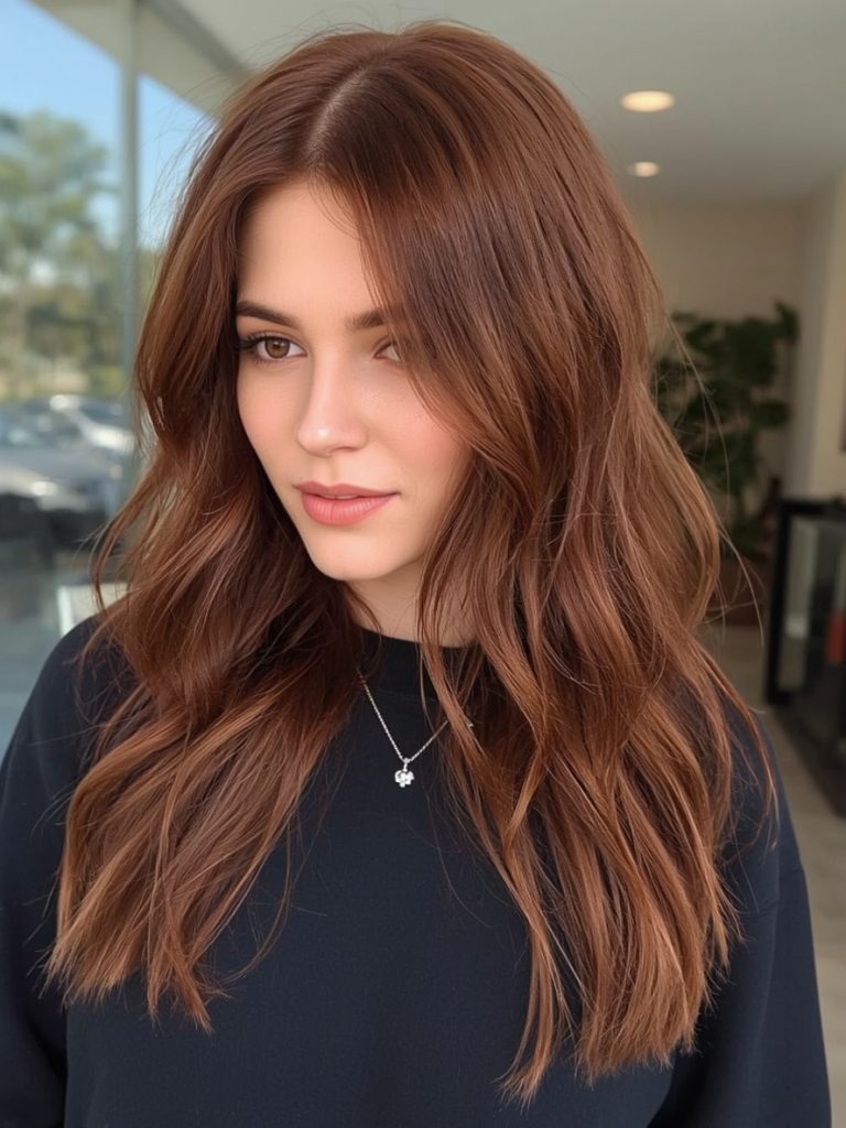 Chocolate Copper Hair: Voluminous Blowout Bliss