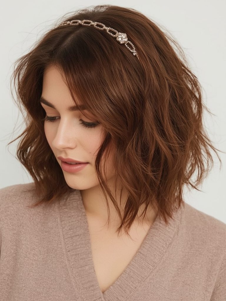 Chocolate Copper Hair: Deep Side Part Drama