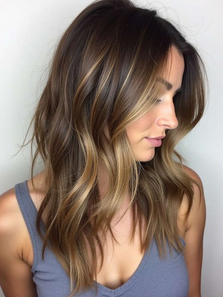 Natural Honey Brown Balayage