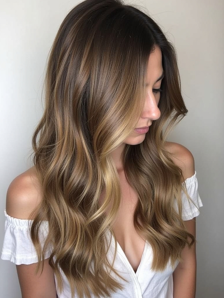Modern Honey Brown Balayage