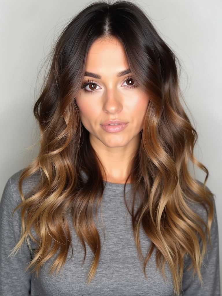 Honey Brown Balayage for Fine Hair