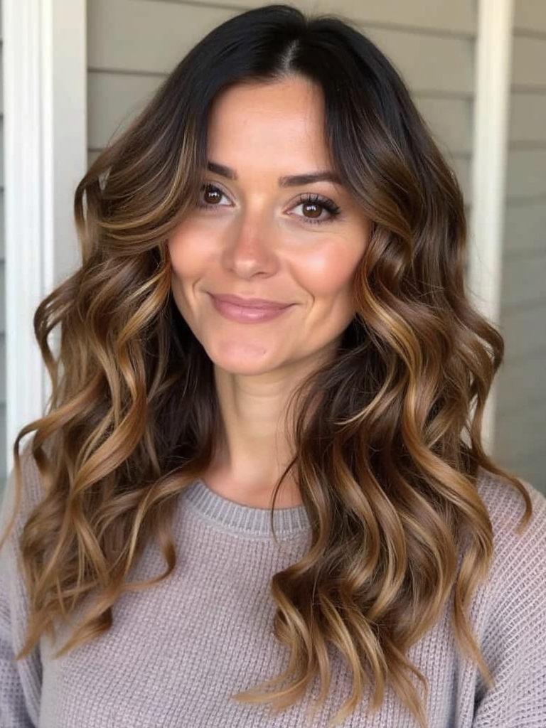 Asymmetrical Honey Brown Balayage