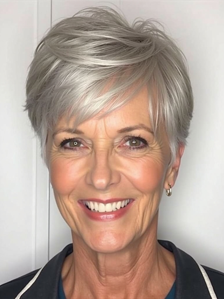 Hairstyles For Thin Fine Hair Over 60: Neck Length Inverted Cut