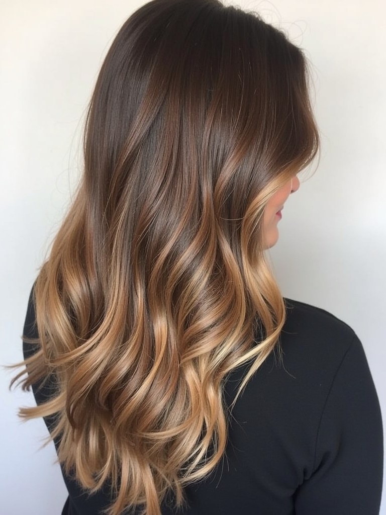 Curly Honey Brown Balayage
