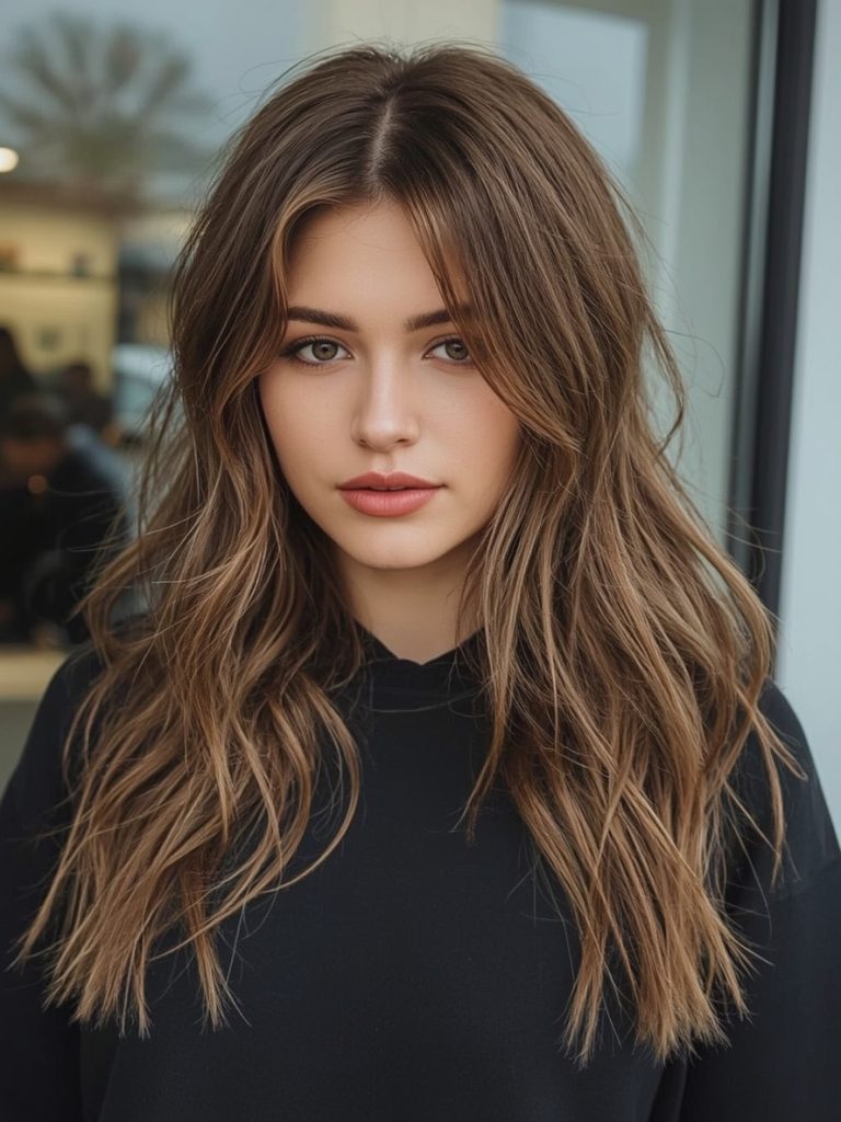 Butterfly Haircut Long Hair For Round Face: Long Layers