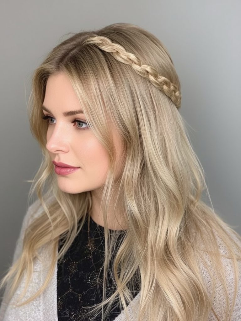 Long Hair Older Women: Crown Braid