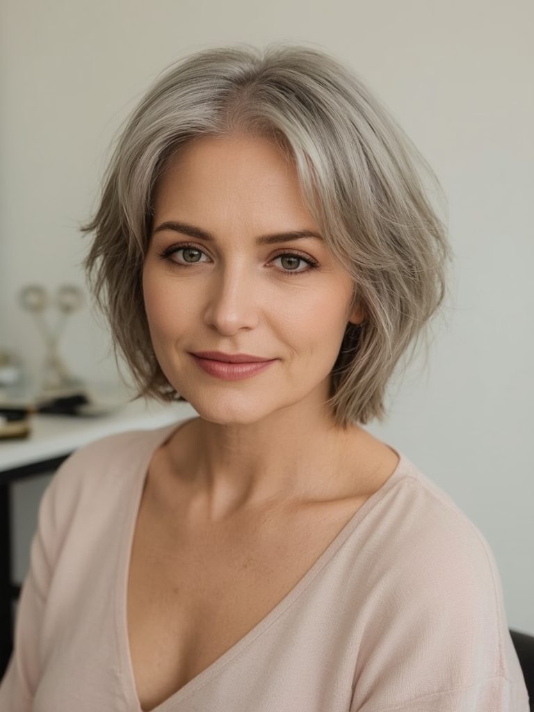 Chin-Length Shag: Bobs For Thin Hair Older Women