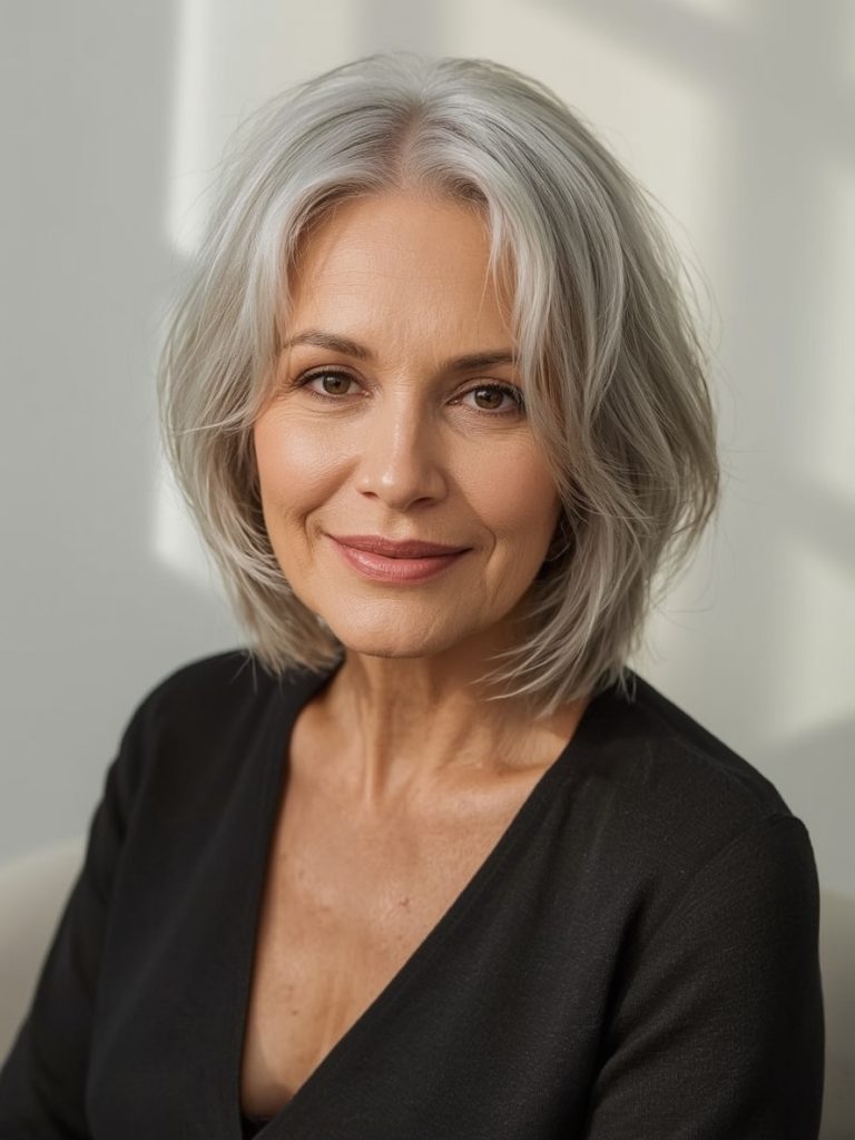 Asymmetrical Stacked Bob: Bobs For Thin Hair Older Women