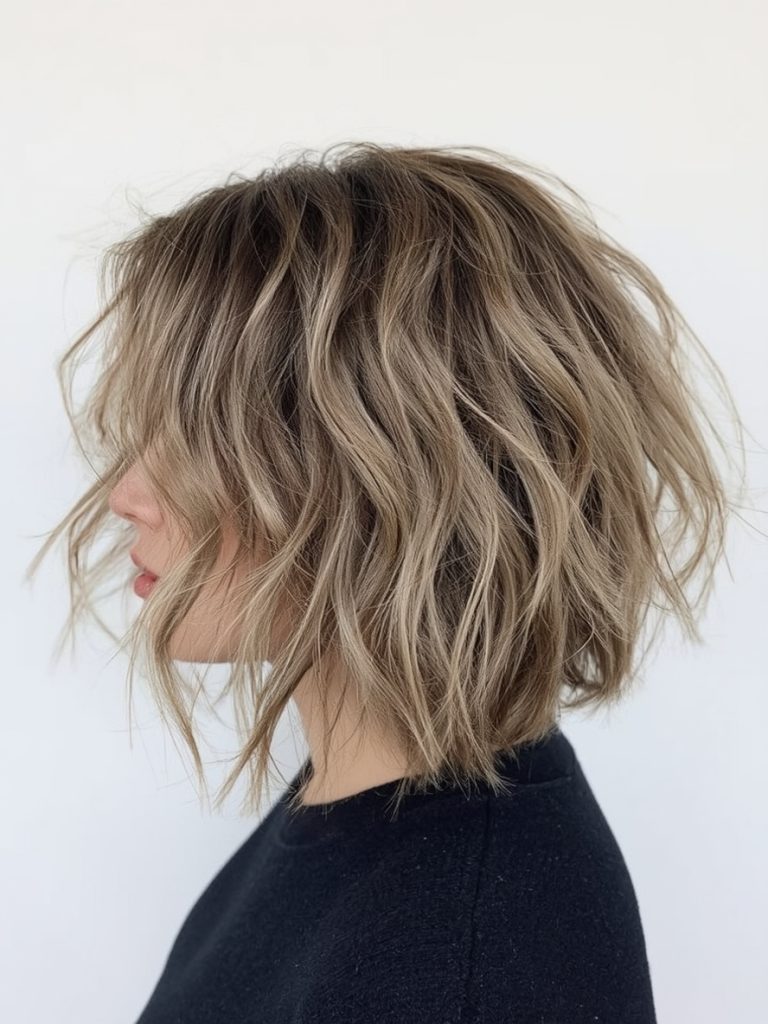Wavy Bob with Babylights: Bobs For Thin Hair Older Women