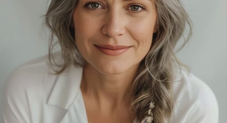Long Hair Older Women: Ponytail Braid