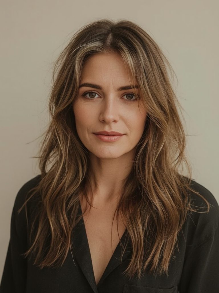 Long Hair Older Women: Long Layered Shag