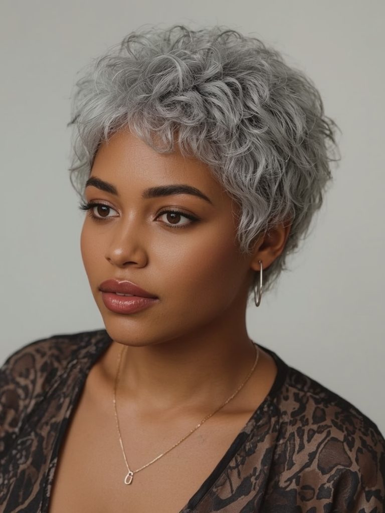 Silver Mohawk on Dark Skin