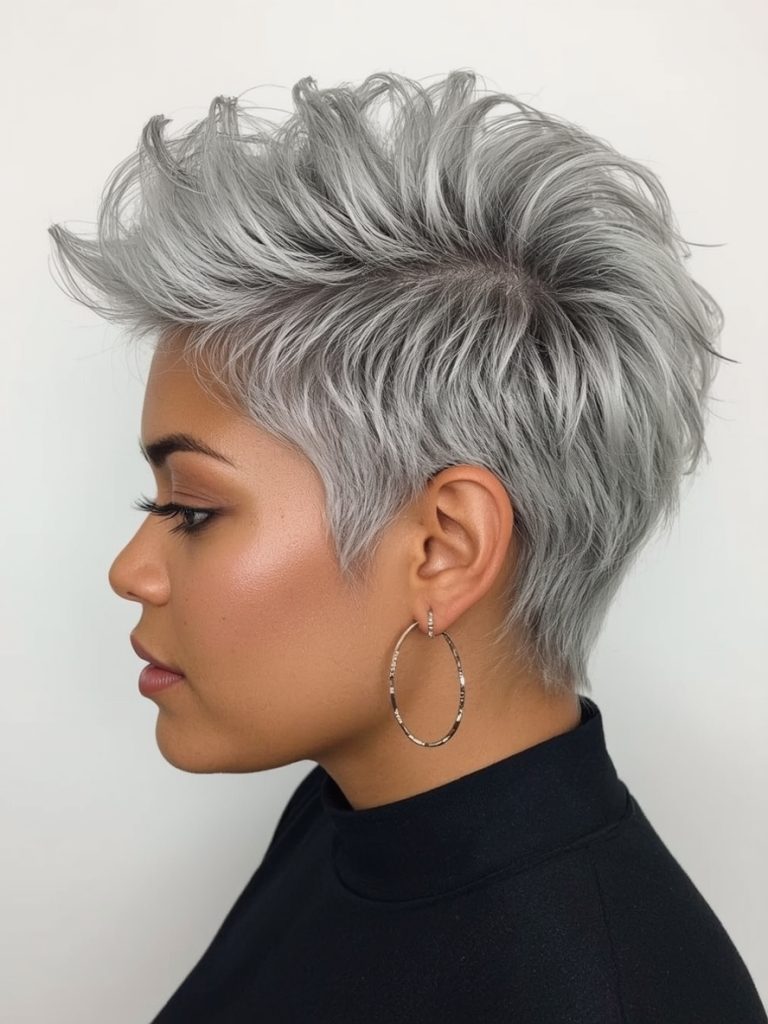 Silver French Braid on Dark Skin