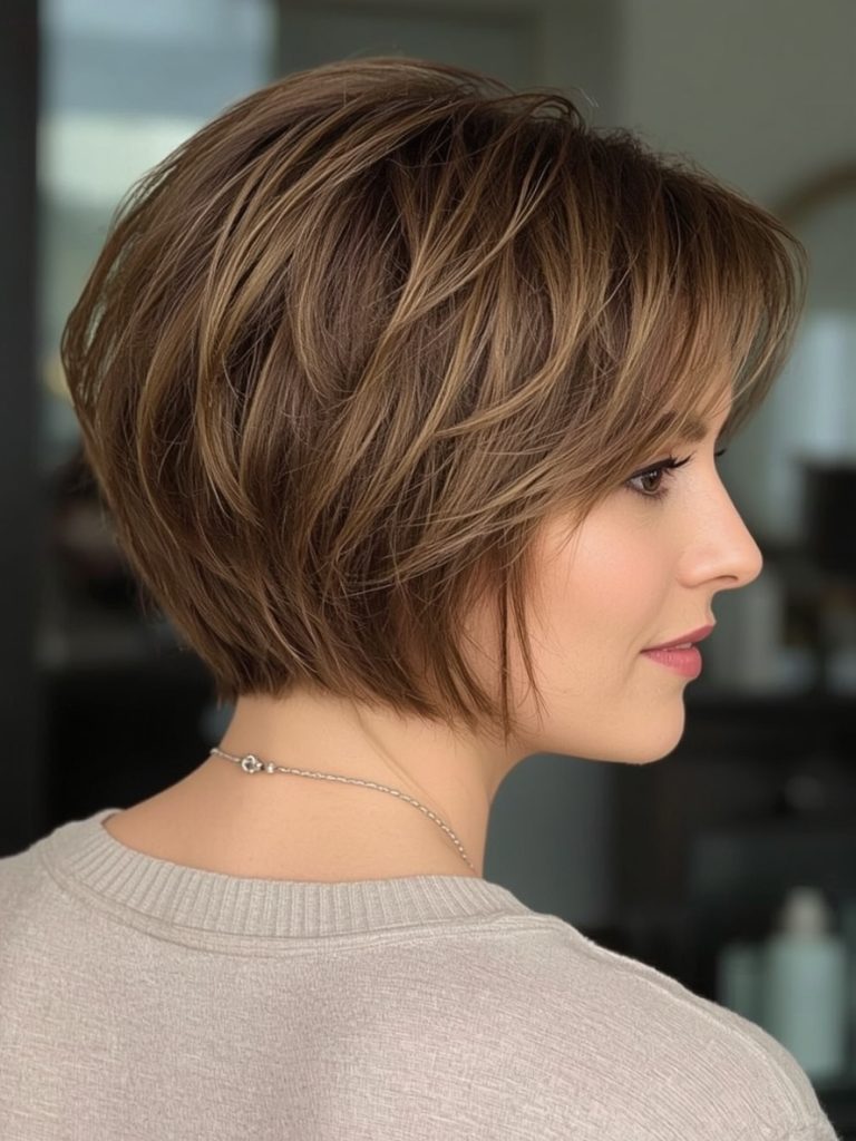 Hairstyle For Thin Fine Hair Over 50: Inverted Bob