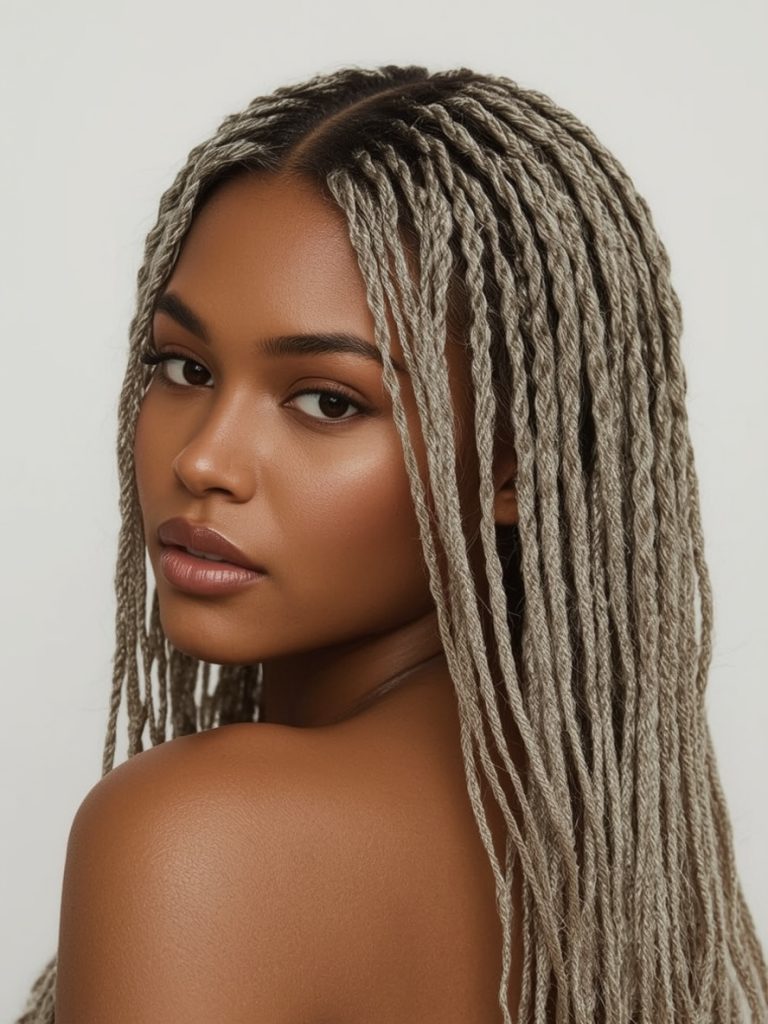 Silver Layered Cut on Dark Skin