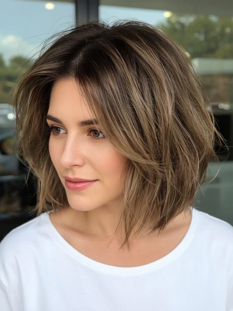 Hairstyle For Thin Fine Hair Over 50: Cropped Layered Bob