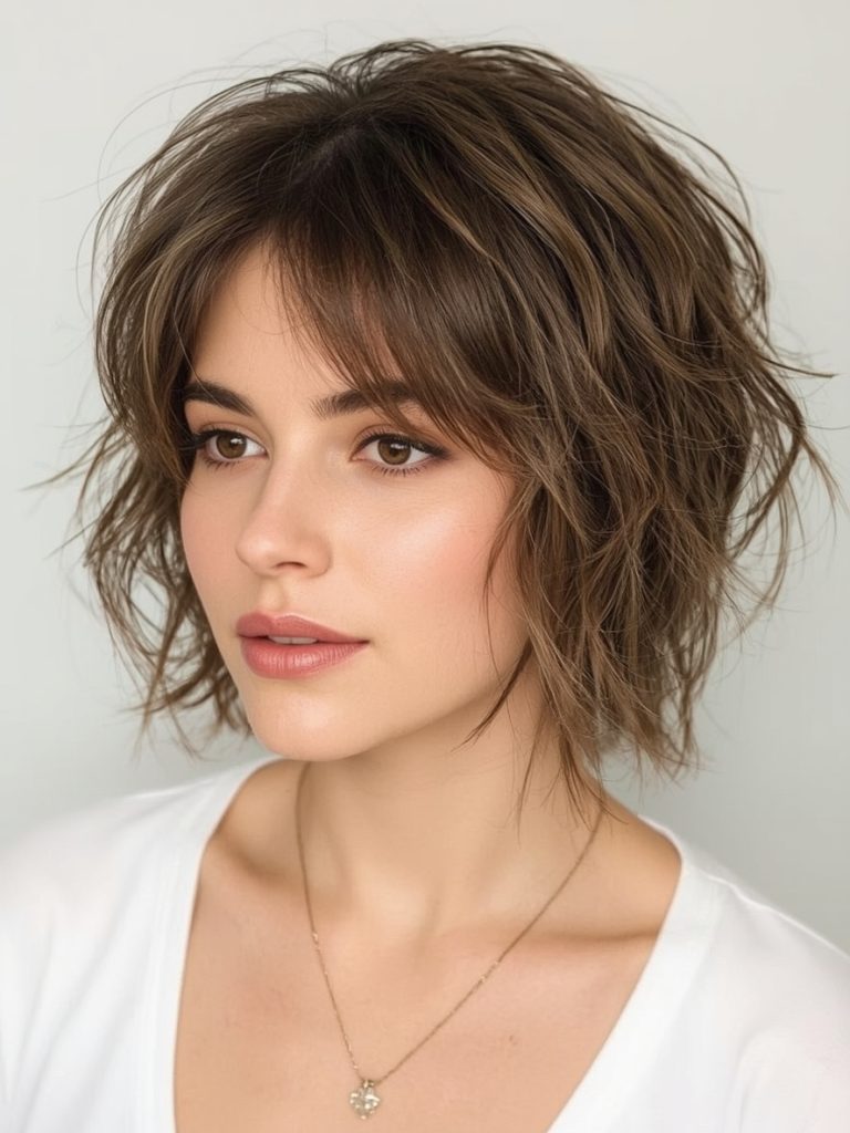 Hairstyle For Thin Fine Hair Over 50: Layered Pixie with Highlights