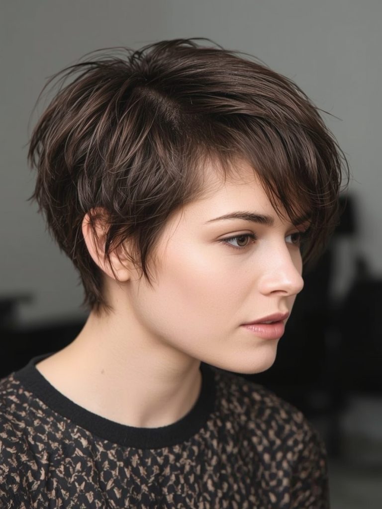 Short Messy Haircuts For Women: The Textured Bowl Cut