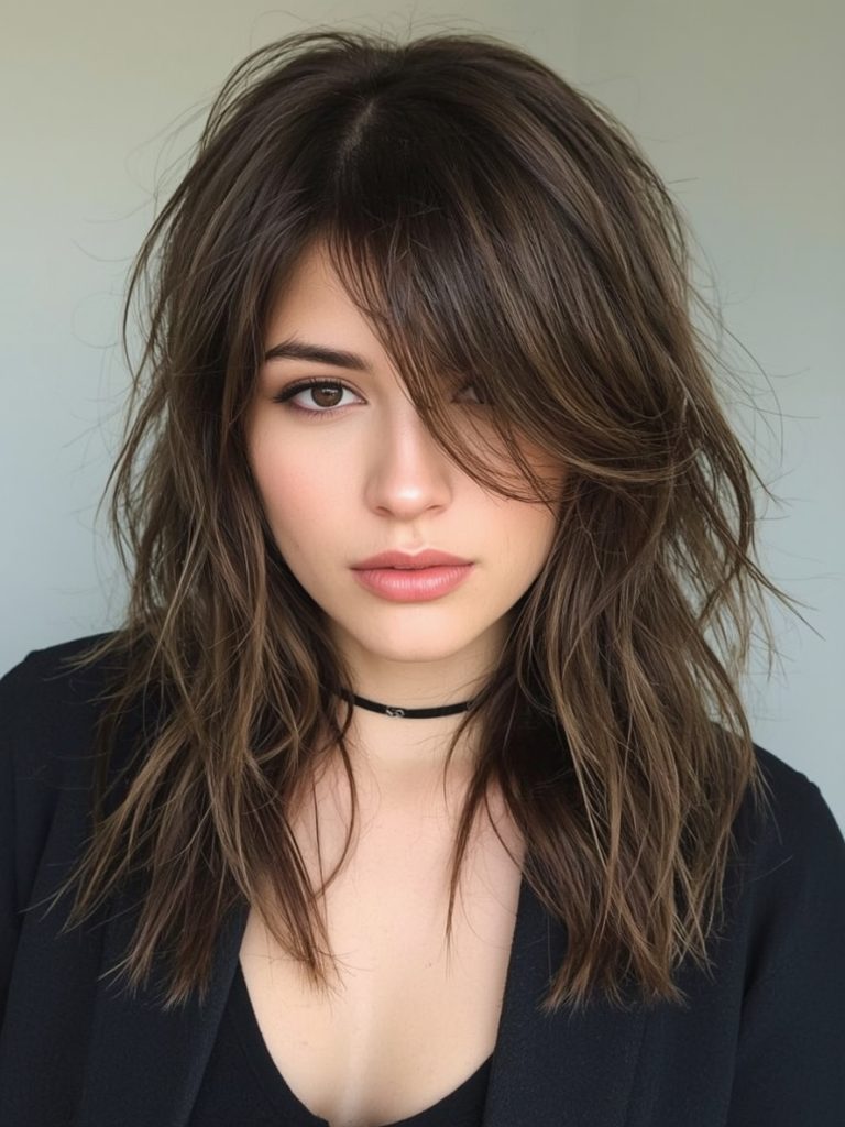 Butterfly Haircut Long Hair For Round Face: Beach Waves