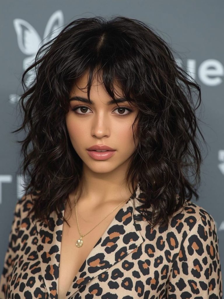 Butterfly Haircut Long Hair For Round Face: High Ponytail