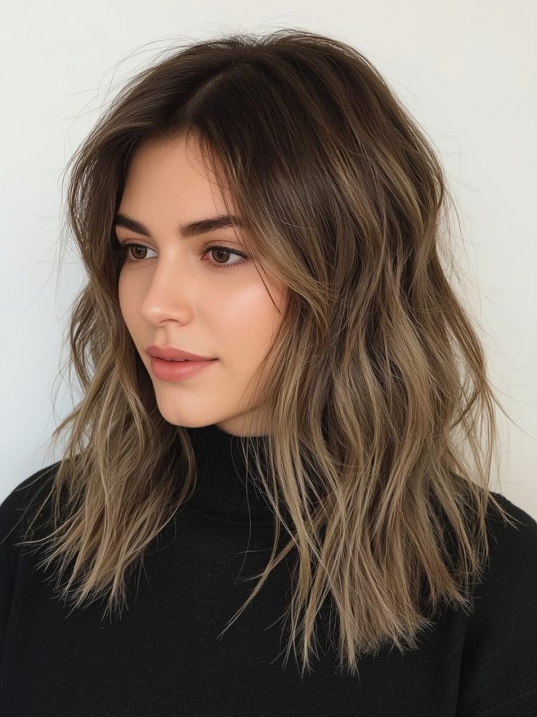 Butterfly Haircut Long Hair For Round Face: Braided Crown