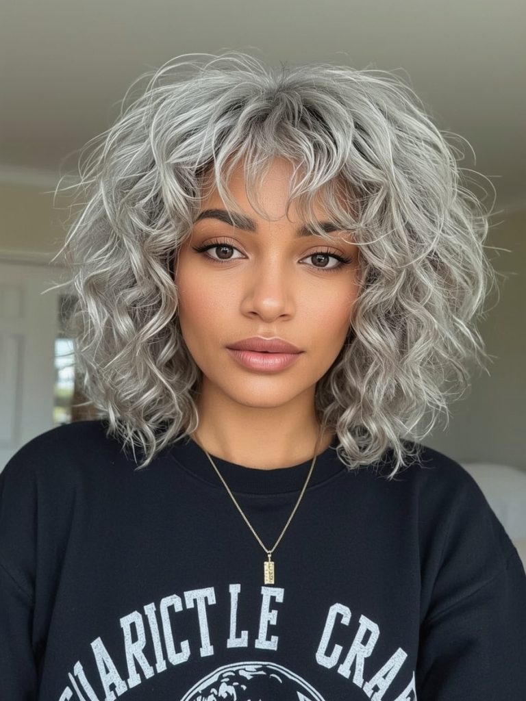 Silver Space Buns on Dark Skin