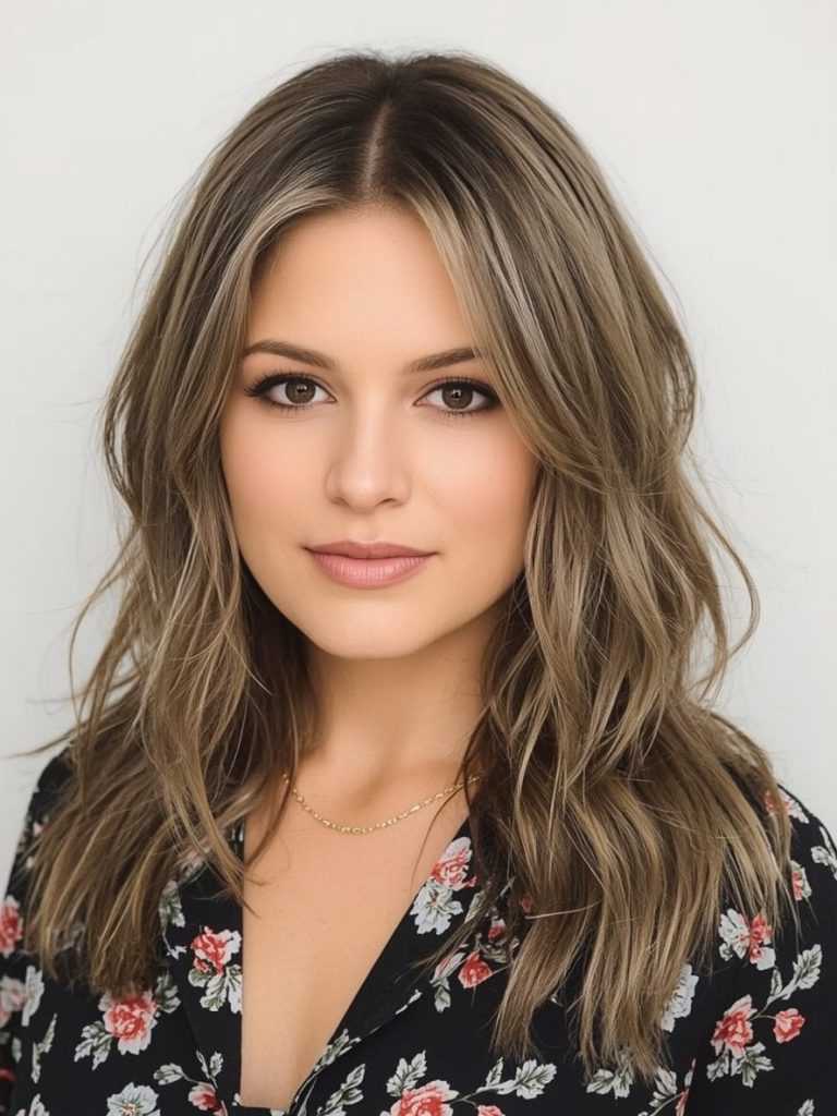 Long Hair Older Women: Simple Braid with Loose Strands