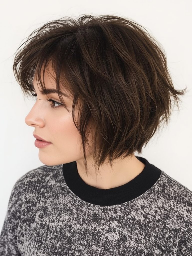 Hairstyle For Thin Fine Hair Over 50: Chin-Length Bob with Soft Waves