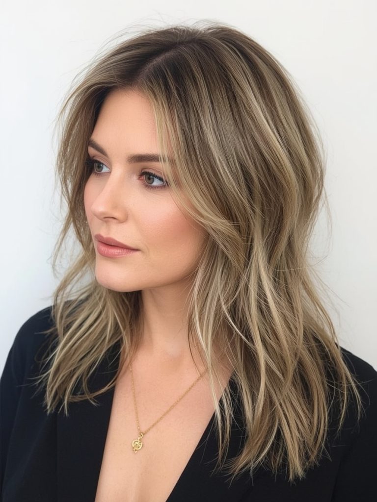 Long Hair Older Women: Twisted Half-Up Hairstyle