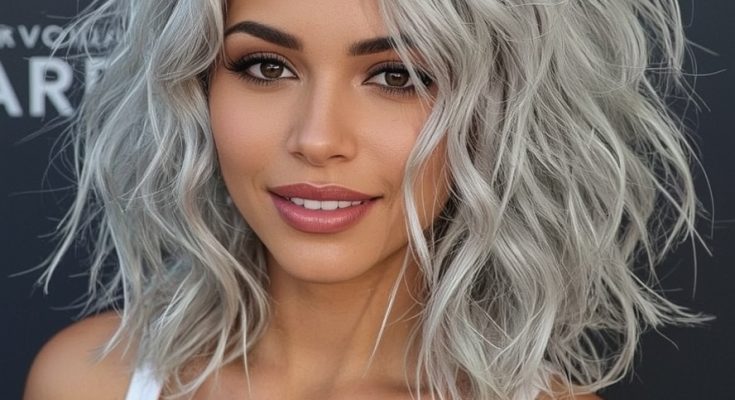 Silver Cornrows on Dark Skin