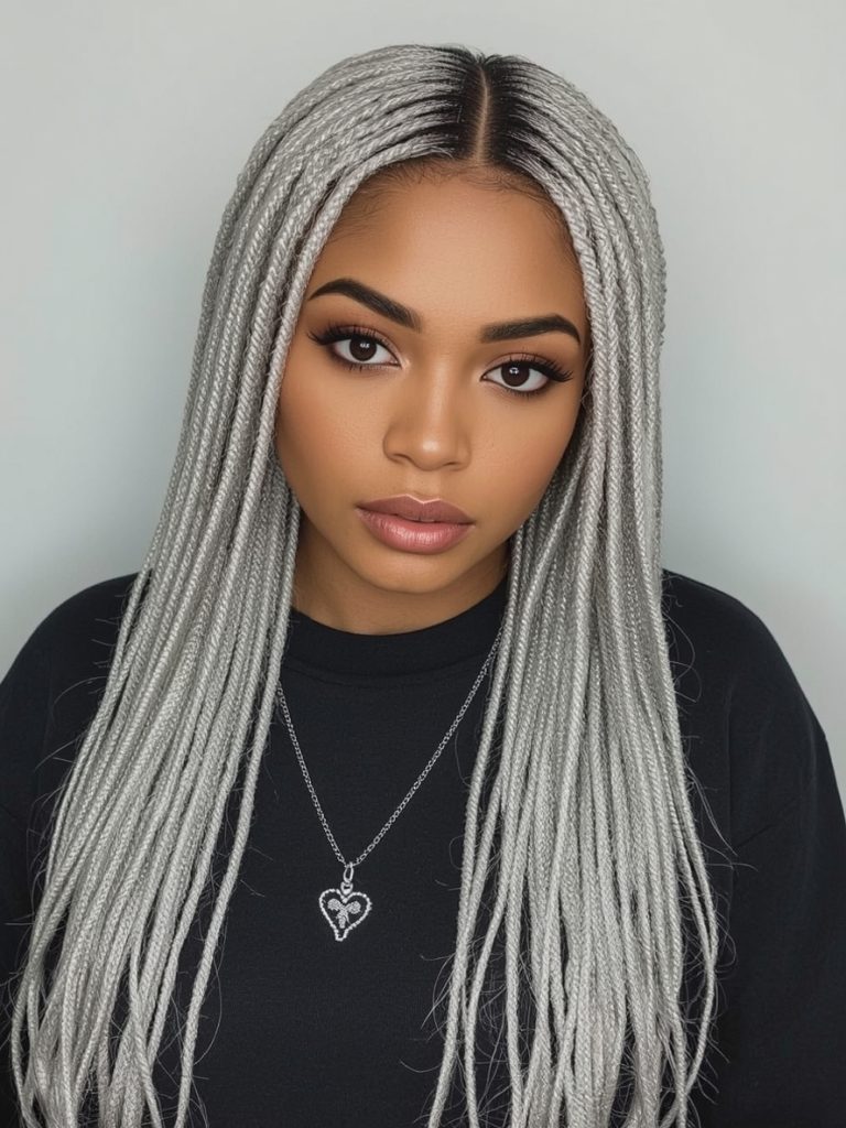Silver Ombre on Dark Skin