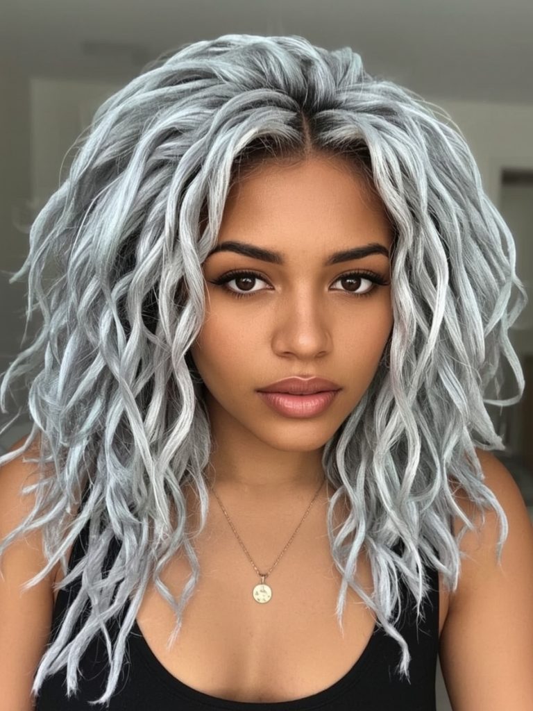 Silver Highlights on Dark Skin