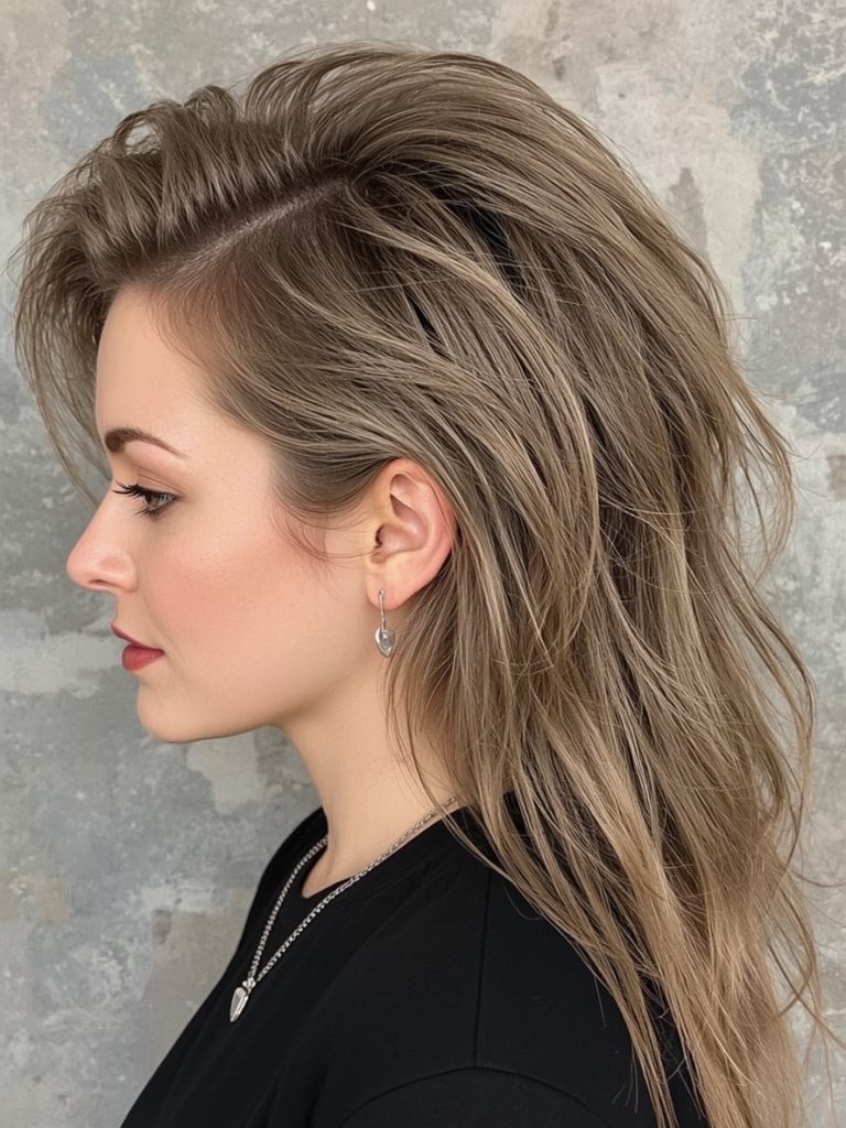 Long Hair Older Women: Braided Crown with Loose Waves