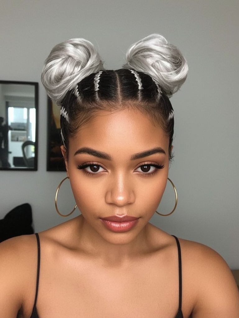 Long Silver Waves on Dark Skin