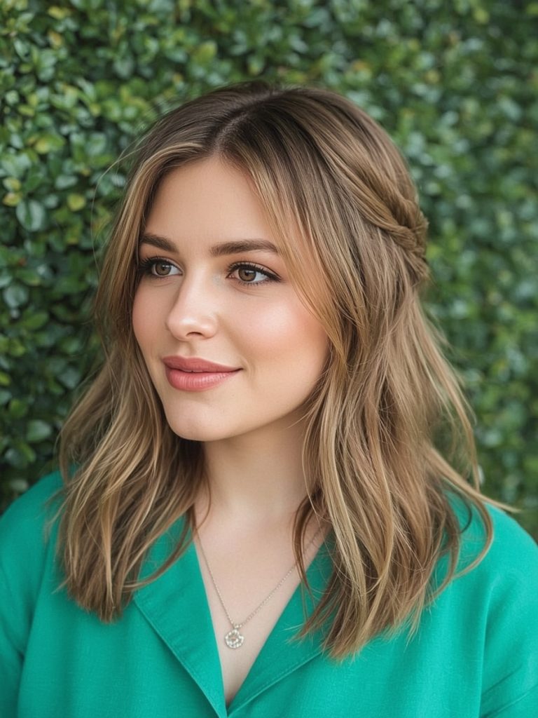 Butterfly Haircut Long Hair For Round Face: Curtain Bangs