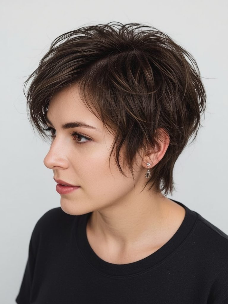 Short Messy Haircuts For Women: The Shag with Curtain Bangs
