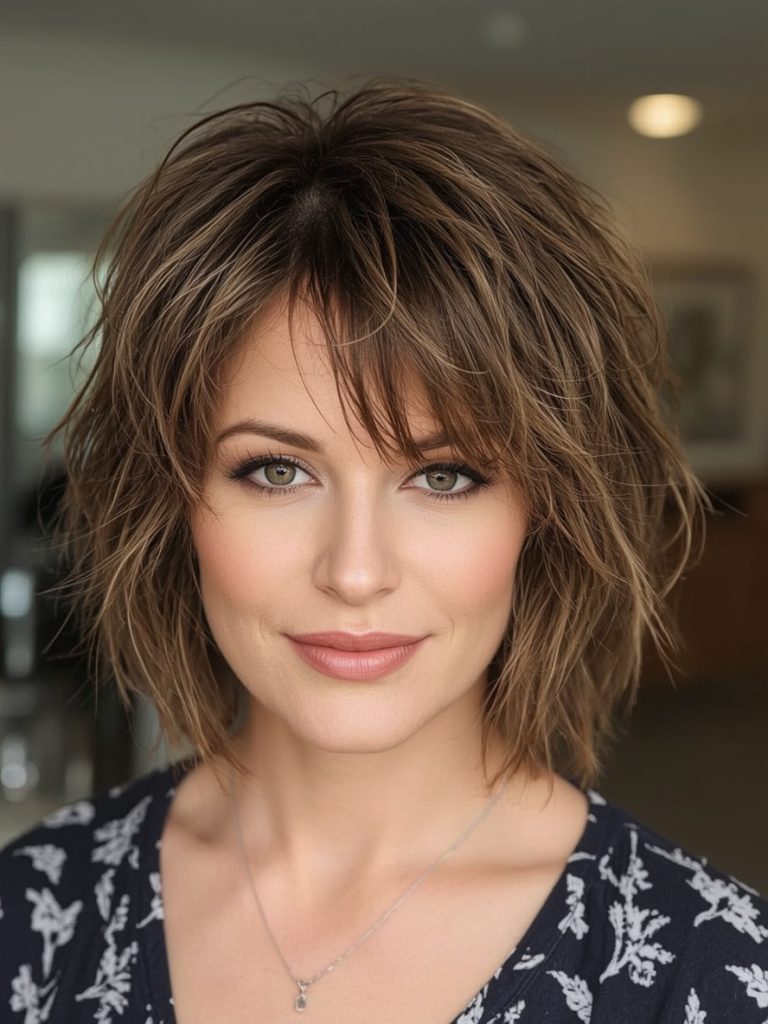 Short Messy Haircuts For Women: The Wispy Bang Bob