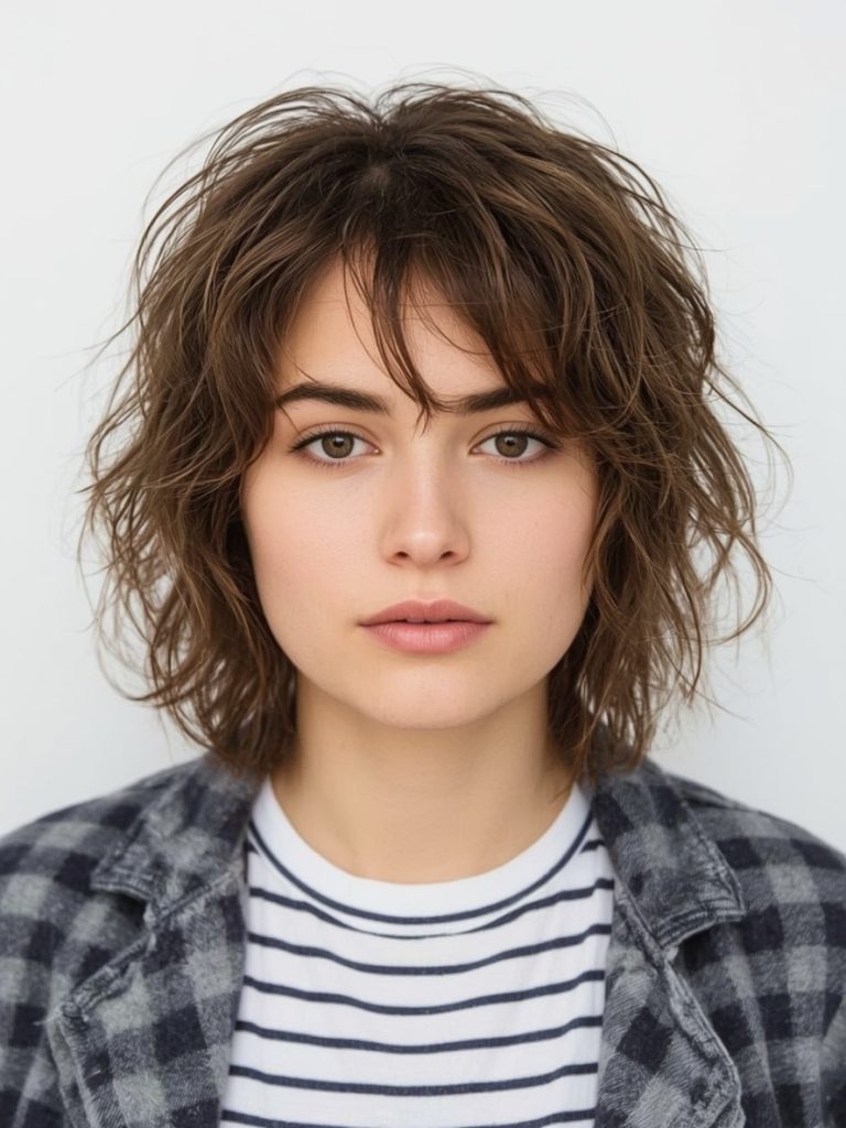 Angled Bob with Deep Side Part: Bobs For Thin Hair Older Women