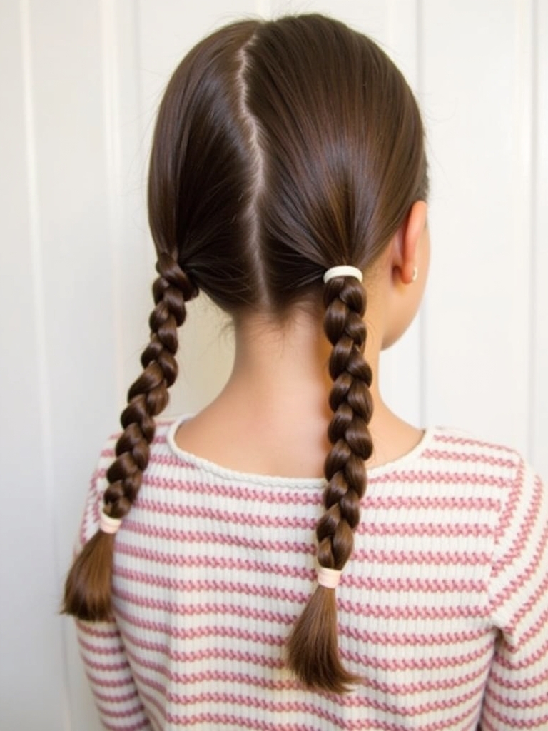 Easy Hairstyles For School: Double Braid Ponytail