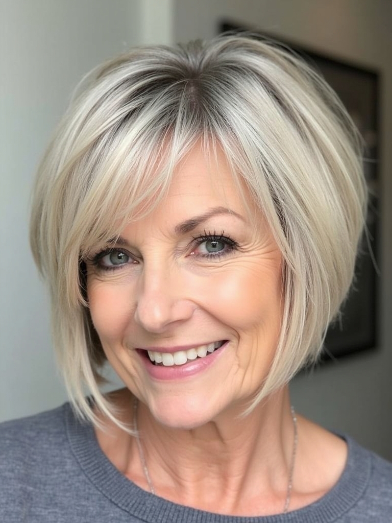 Hairstyles For Thin Fine Hair Over 60: Low Ponytail with Face-Framing Pieces