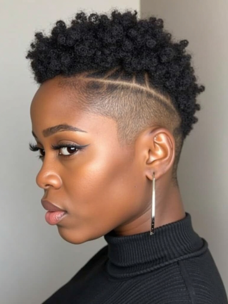 Short Pixie Haircuts Black Women 50: The Deep Side Part Pixie